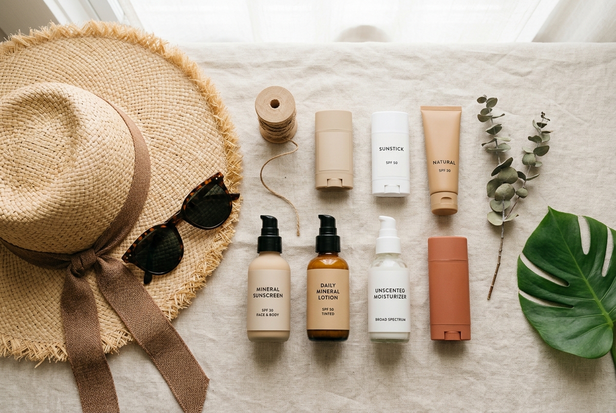 Mineral, fragrance-free sunscreens for sensitive skin